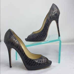 Jimmy Choo Sz 41 Luna Peep Toe Platform Pumps